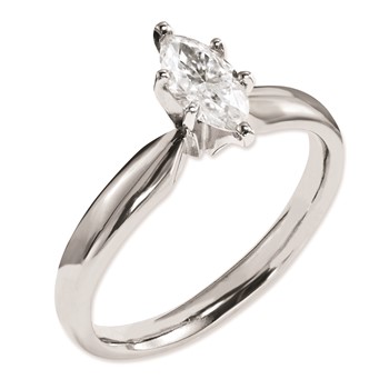 14k White Gold Moissanite 8x4mm Marquise Solitaire Ring