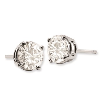 14K White Gold Moissanite 5.5mm Round Screwback Earrings