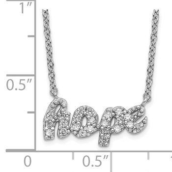 Sterling Silver Rhodium-plated CZ "Hope" Necklace — alternate view