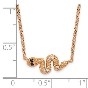 Sterling Silver Rose Gold-plated 16+2in w/ext CZ Snake Necklace — alternate view