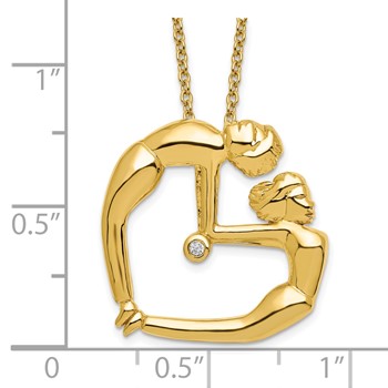 Sterling Silver Gold Plated I Have Your Back CZ Necklace — alternate view