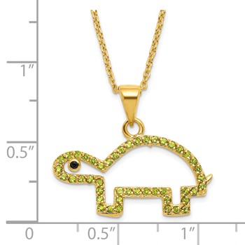 Sterling Silver Gold-plated Open Turtle Pendant 18 inch Necklace — alternate view