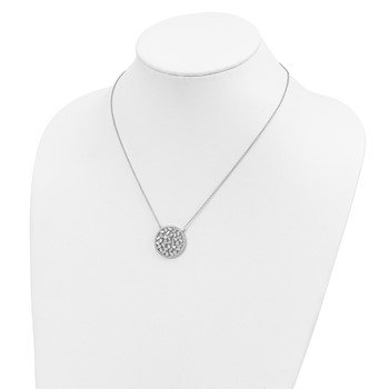 Sterling Silver Rhodium-plated CZ Fancy with 2 in ext Necklace — alternate view