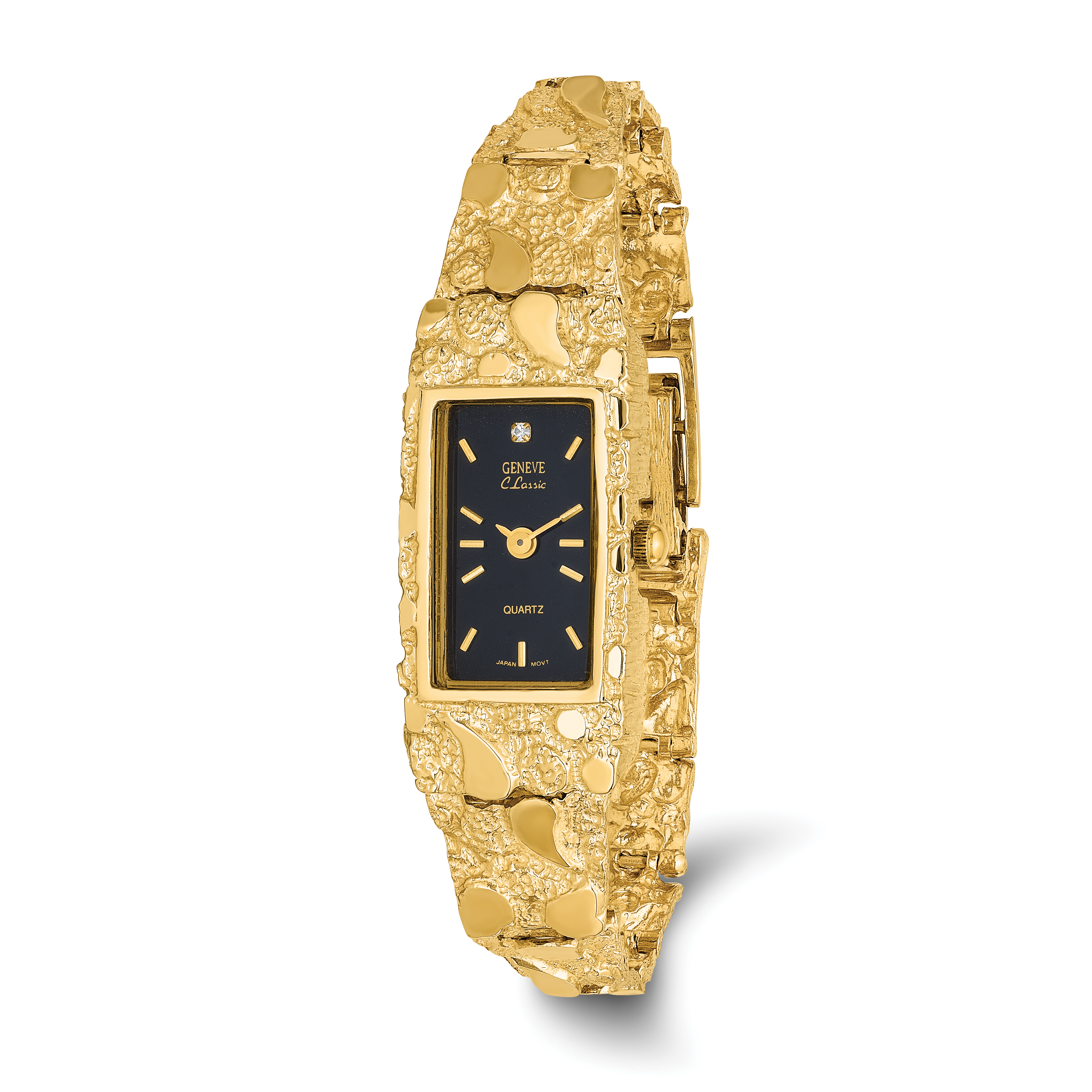 10k Black 27x47mm Dial Square Face Nugget Watch - Quality Gold
