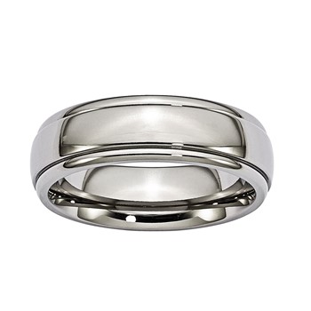 Titanium 7mm Domed High Polished Comfort-fit Band