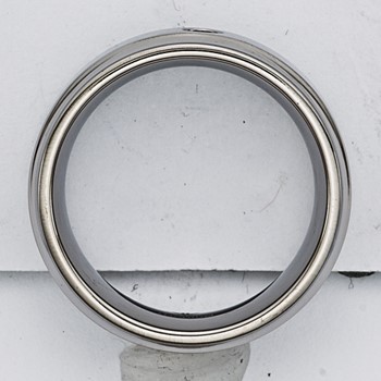 Titanium 7mm Scooped Egde with 0.05ct Diamond Band — alternate view