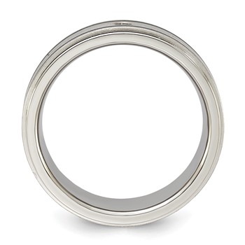 Titanium 8mm Brushed Finish 0.05ct Diamond w/Black Stripes Band — alternate view