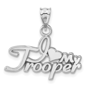 Sterling Silver Polished I "Heart" My Trooper Pendant