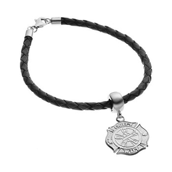 SS MALTESE CROSS WITH CHIEFS WIFE AND 5 HORNS 3/4" BEAD BAIL