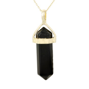 BLACK AGATE CRYSTAL NCK -