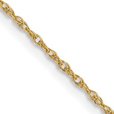 Image of 14K 16 inch .8mm Light Baby Rope with Spring Ring Clasp Chain