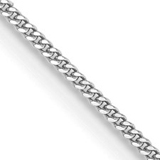 Image of 14K White Gold 18 inch .9mm Curb with Spring Ring Clasp Pendant Chain