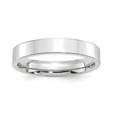 Image of Platinum 4mm Polished Flat Wedding Band Size 5