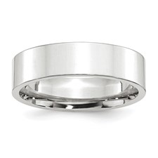Image of Platinum 6mm Polished Flat Wedding Band Size 10