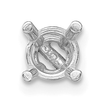 Platinum Round, 4-Prong Medium Weight .10ct. Earring Setting — alternate view