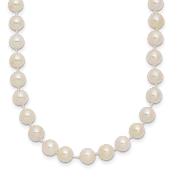 Doauble Strand Saltwater Pearl Necklace 14K White Gold