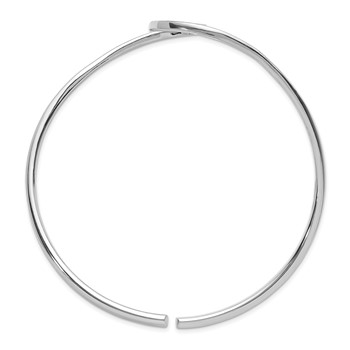 Sterling Silver Rhodium-plated Polished Wave Bangle — alternate view
