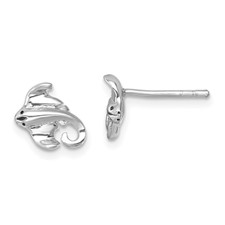Image of Sterling Silver Rhodium-plated Polished Cownose Stingray Post Earrings