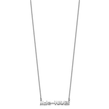 Sterling Silver Rhodium-Plated 'Make Waves' 16 inch with a 1.5 inch extention Necklace — alternate view
