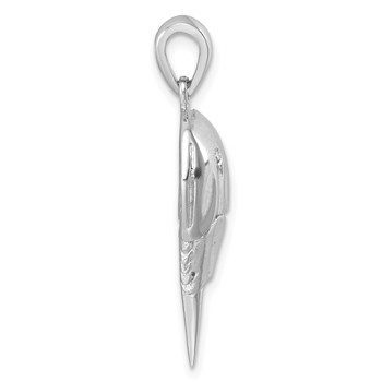 Sterling Silver Rhodium-plated Polished Horseshoe Crab Pendant — alternate view