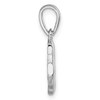 Sterling Silver Rhodium-Plated Polished Anchor Pendant — alternate view