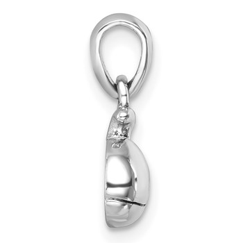 Sterling Silver Rhodium-Plated Polished Whale Pendant — alternate view