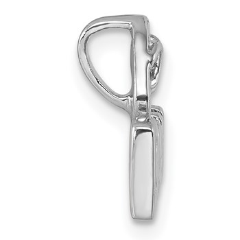 Sterling Silver Rh-Plated Polished Double Flipflop & 'Beach' Chain Slide — alternate view