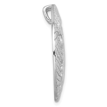 Sterling Silver Rhodium-Plated Polished and Textured Cutout Turtle Chain Slide — alternate view