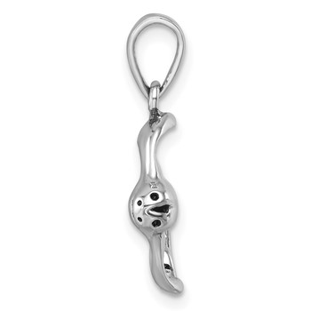 Sterling Silver Rhodium-plated Polished Cownose Stingray Pendant — alternate view