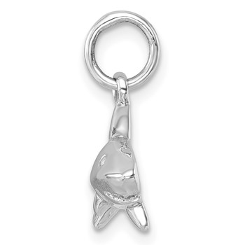 Sterling Silver Rhodium-Plated Polished Shark Pendant — alternate view