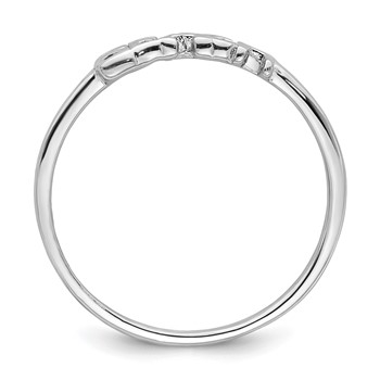 Sterling Silver Rhodium-plated Polished BEACH Ring — alternate view
