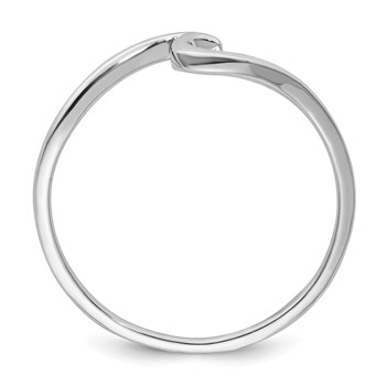 Sterling Silver Rhodium-Plated Polished Wave Ring — alternate view