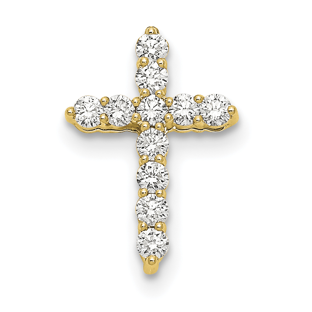 10k 1/4ct Lab Grown Diamond VS/SI+ G+ Comp 18in Cross Pendant Necklace