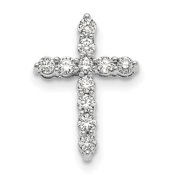 10k White Gold Diamond Cross Pendant No Chain - Dia:RDG-I3