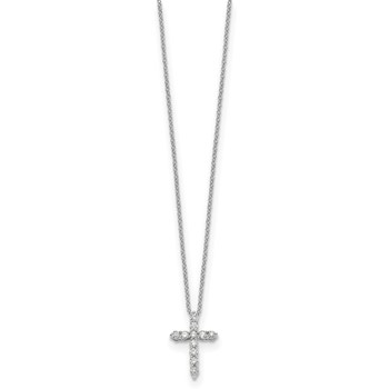 10k White Gold Diamond Cross Pendant No Chain - Dia:F53 — alternate view