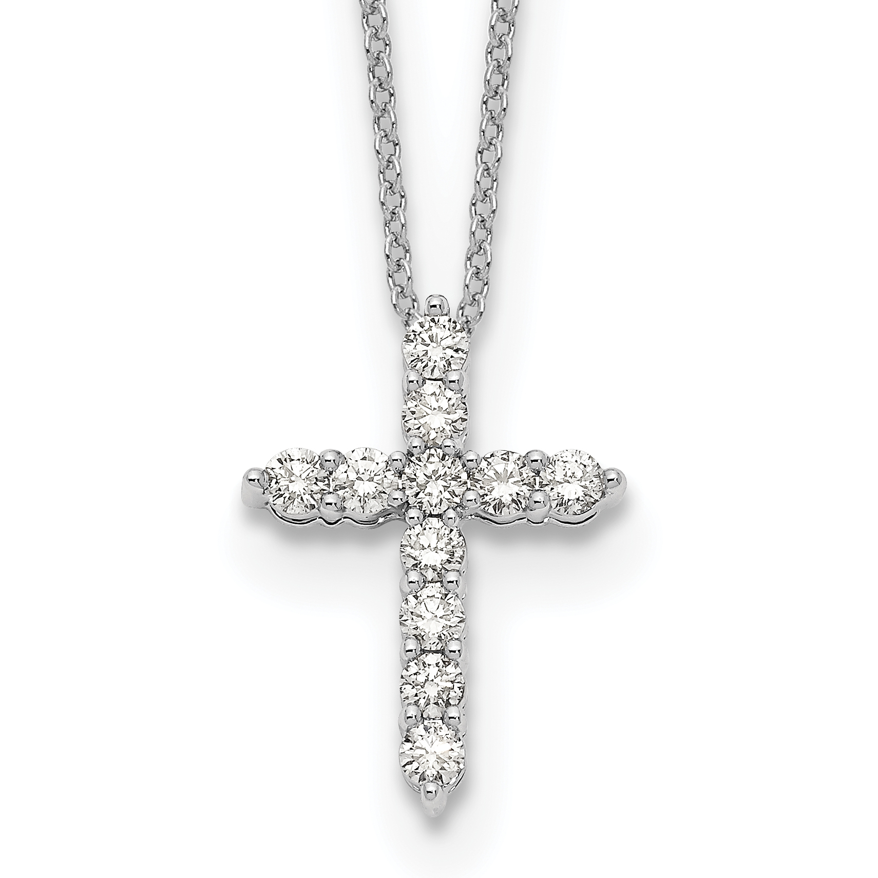 10kw 1/2ct Lab Grown Diamond VS/SI+ G+ Comp 18in Cross Pendant Necklace