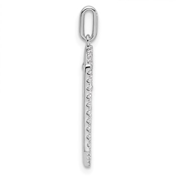 14K White Gold Polished 1/5 carat Diamond Framed Dangle Cross Pendant — alternate view
