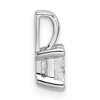 14k White Gold 1/2 carat Lab Grown Diamond VS/SI+ G+ 18 inch 4 Prong Pendant Necklace — alternate view