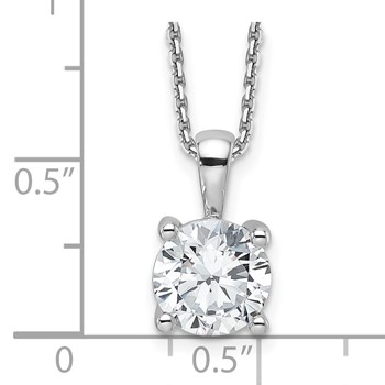 14kw 2ct Round Certified Lab Grown VS/SI FGH Dia Pendant with chain — alternate view