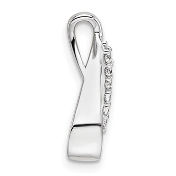 14K White Gold Complete 5/8 carat Diamond Teardrop Chain Slide — alternate view