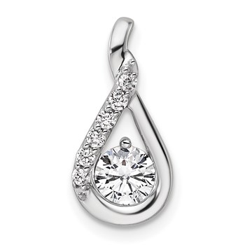 14K White Gold Complete 5/8 carat Diamond Teardrop Chain Slide