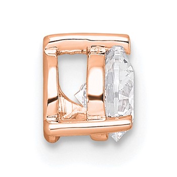 14K Rose Gold Lab Grown VS/SI+ G+ Dia 3 Prong Complete Chain Slide — alternate view