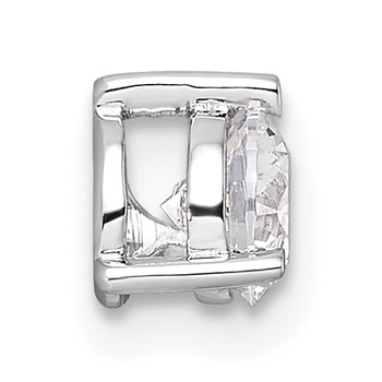 14k White Gold Three Prong Chain Slide Mounting — alternate view