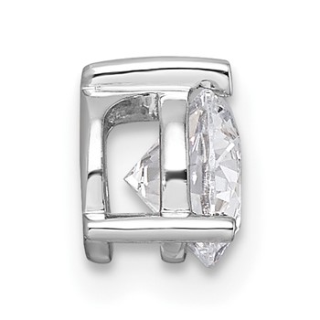 14k White Gold Three Prong Chain Slide Mounting — alternate view