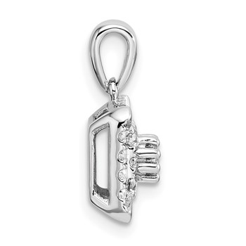 14k White Gold 1/2 carat Lab Grown Diamond VS/SI+ G+ Complete Square Cluster Pendant — alternate view