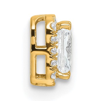 14k 1/5 carat Lab Grown Diamond VS/SI+ G+ 1 carat Radiant Center Semi Mount Chain Slide Pendant — alternate view