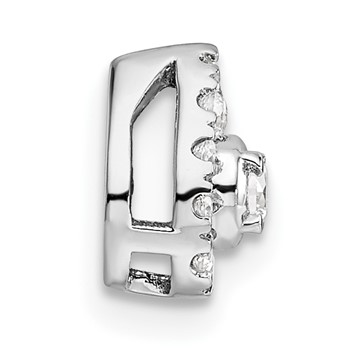 14k White Gold 1/3 carat Lab Grown Diamond VS/SI+ G+ Complete Pear Chain Slide Pendant — alternate view
