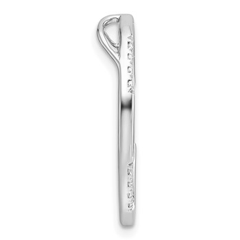 14k White Gold 1/8 carat Lab Grown Diamond VS/SI+ G+ Complete Oval Chain Slide Pendant — alternate view