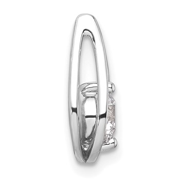 14k White Gold 1/2 carat Lab Grown Diamond VS/SI+ G+ Complete Teardrop Chain Slide Pendant — alternate view