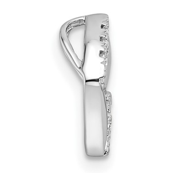 14k White Gold 1/15 carat Lab Grown Diamond VS/SI+ G+ Complete Square Chain Slide Pendant — alternate view